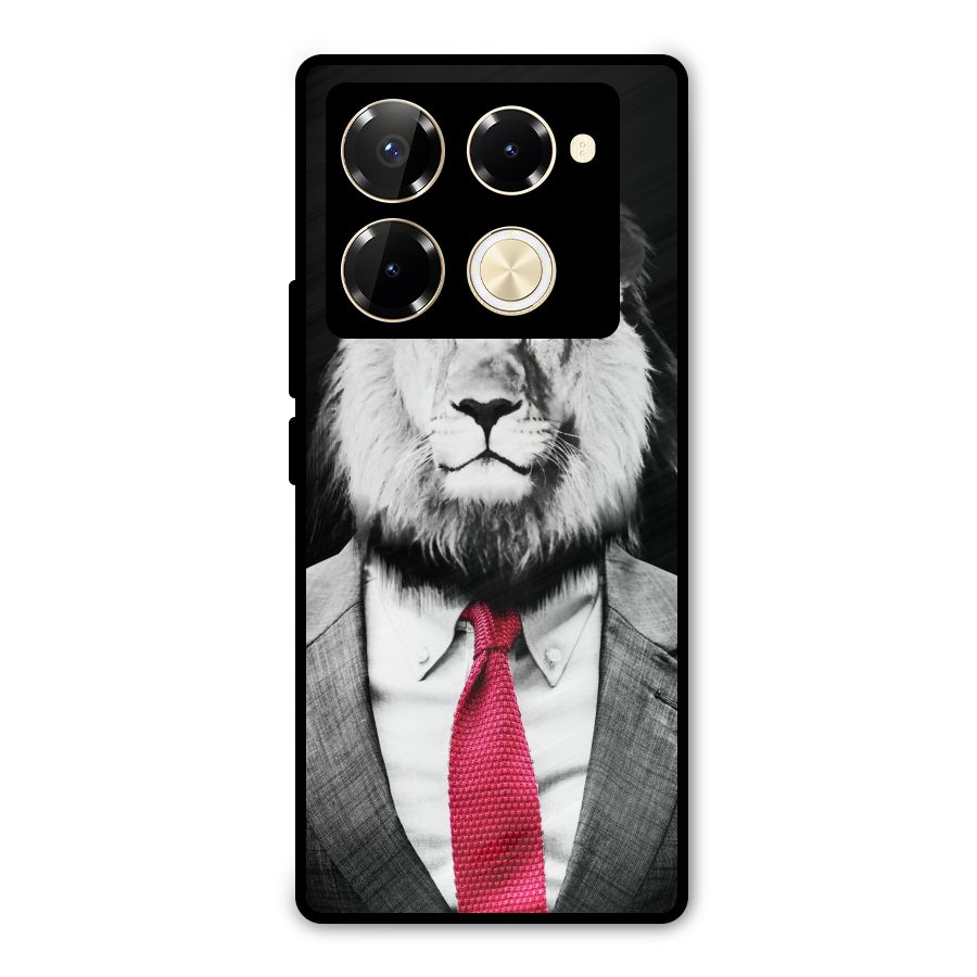 Lion with Red Tie Metal Back Case for Infinix Note 40 Pro
