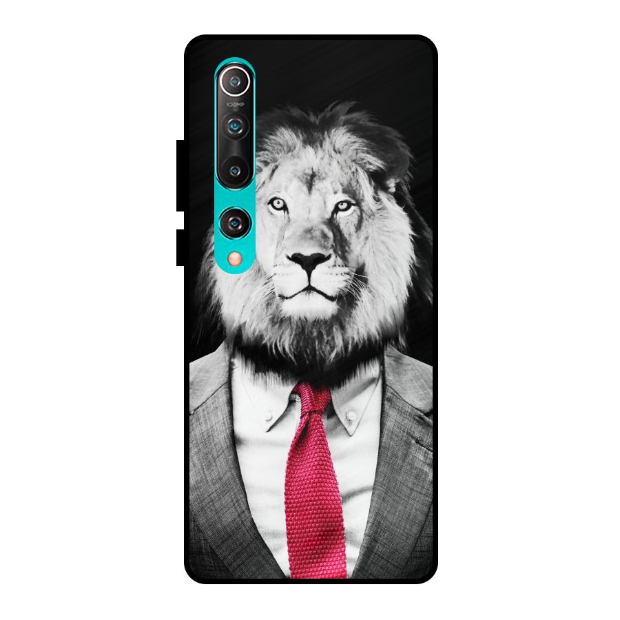 Lion with Red Tie Metal Back Case for Mi 10