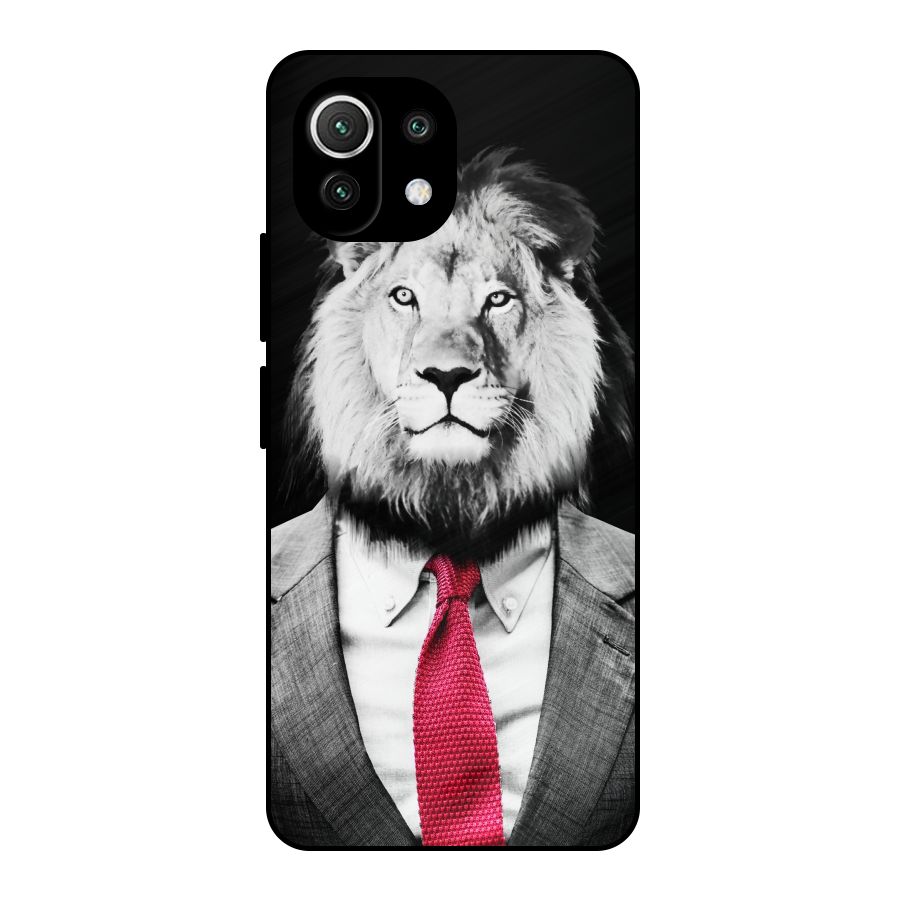 Lion with Red Tie Metal Back Case for Mi 11 Lite
