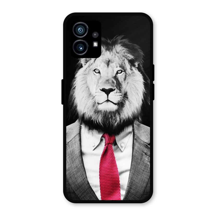 Lion with Red Tie Metal Back Case for Nothing Phone 1