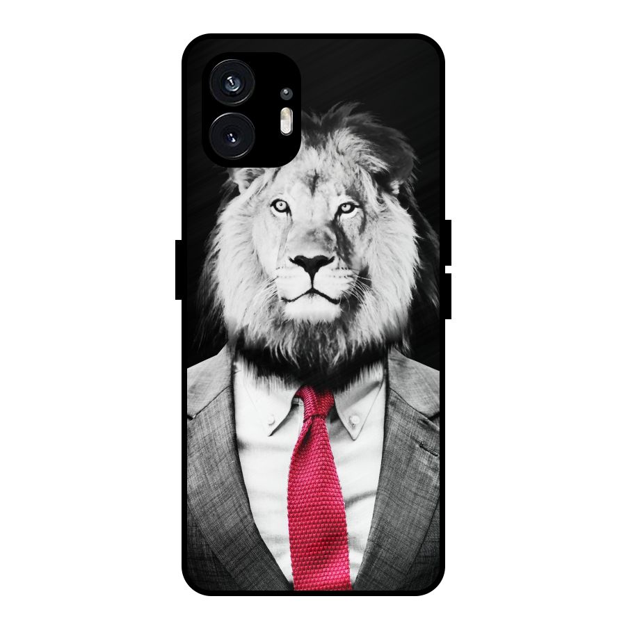 Lion with Red Tie Metal Back Case for Nothing Phone 2