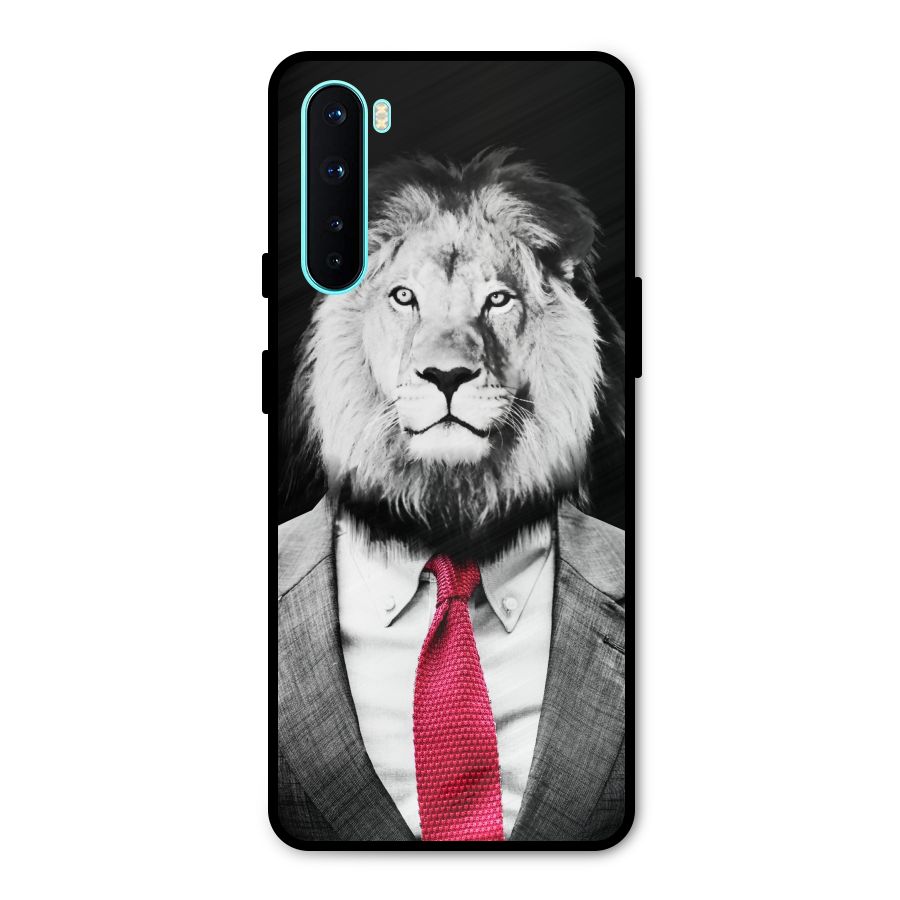 Lion with Red Tie Metal Back Case for OnePlus Nord