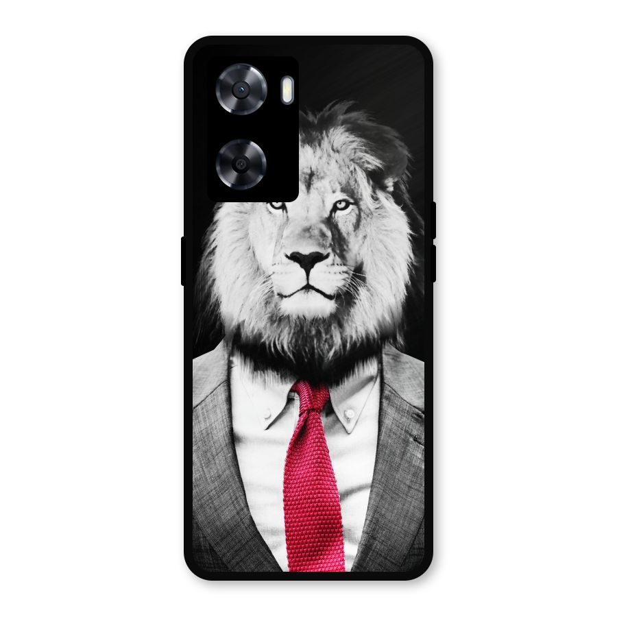 Lion with Red Tie Metal Back Case for OnePlus Nord N20 SE