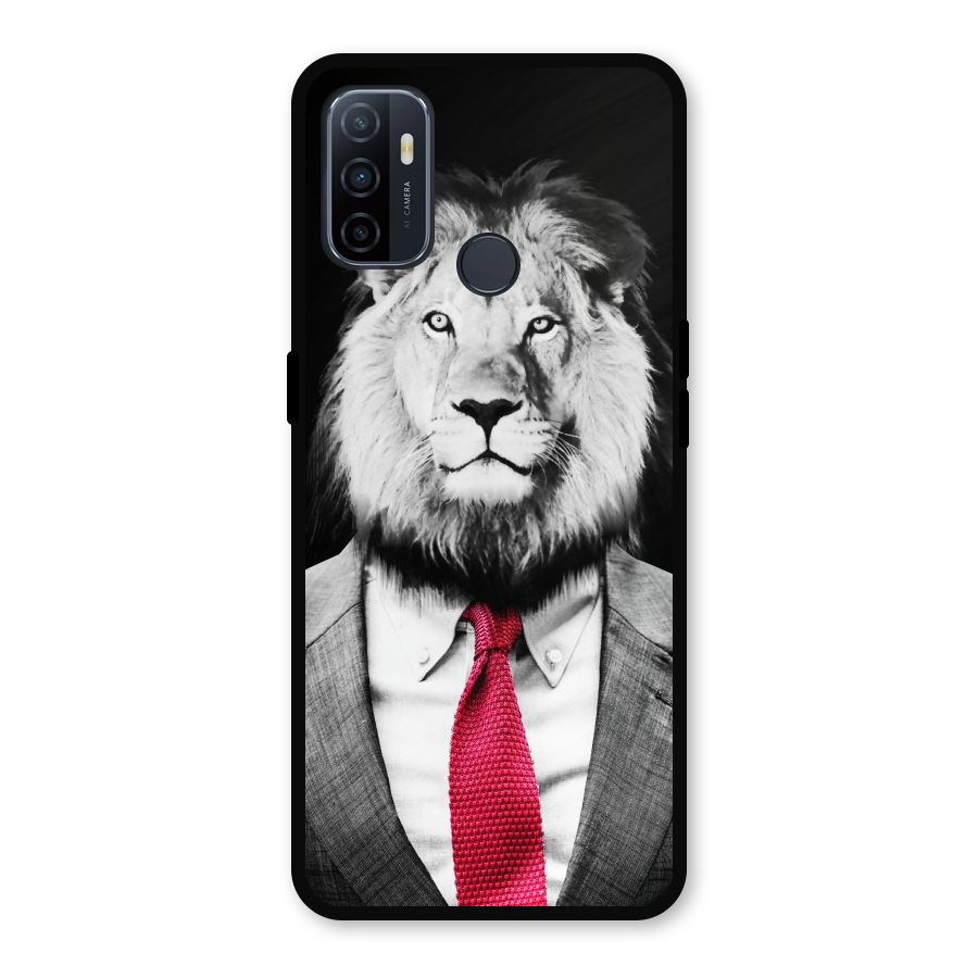 Lion with Red Tie Metal Back Case for Oppo A53