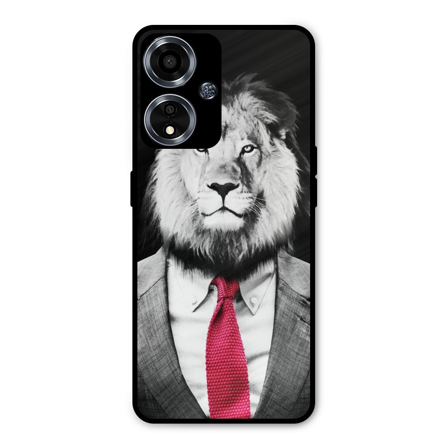 Lion with Red Tie Metal Back Case for Oppo A59