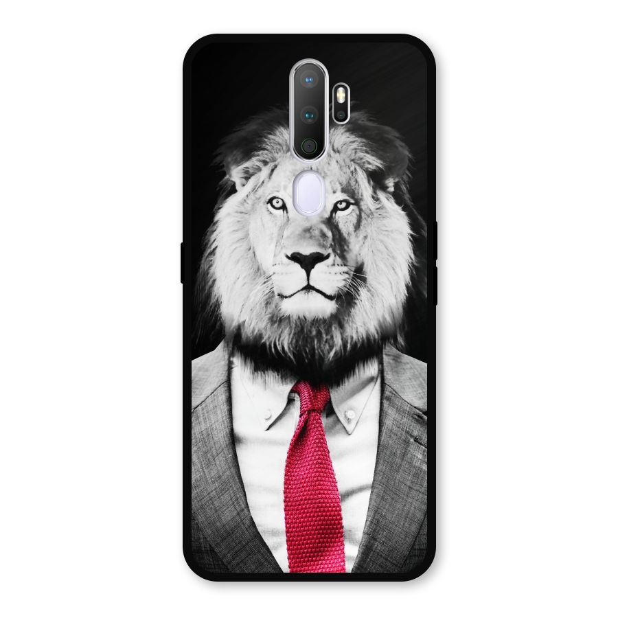 Lion with Red Tie Metal Back Case for Oppo A9 (2020)