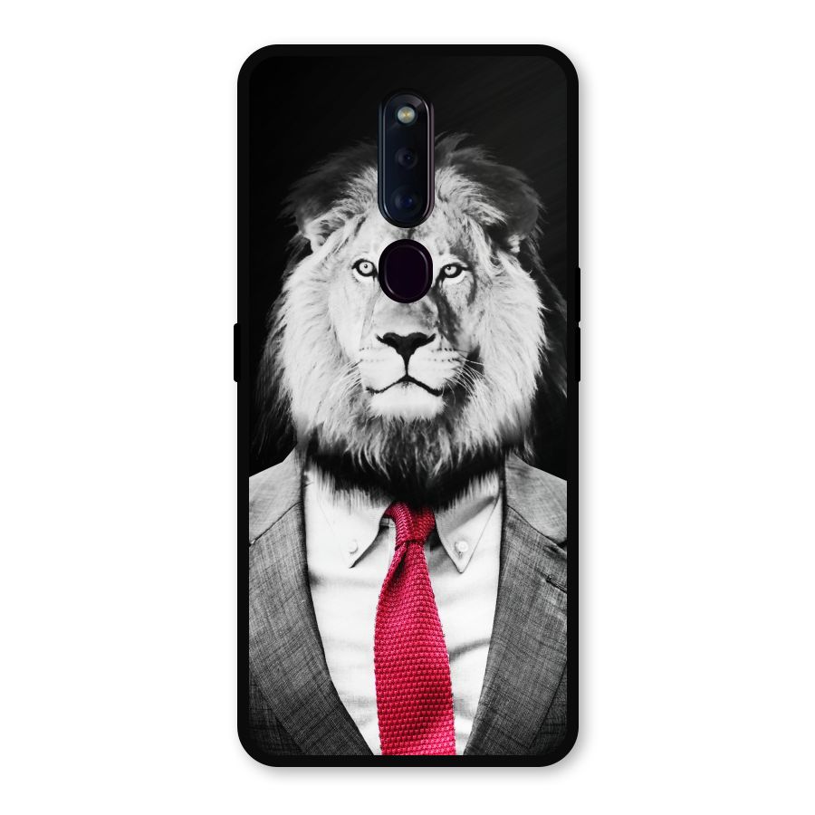 Lion with Red Tie Metal Back Case for Oppo F11 Pro