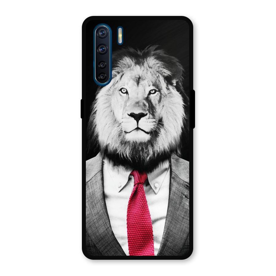 Lion with Red Tie Metal Back Case for Oppo F15