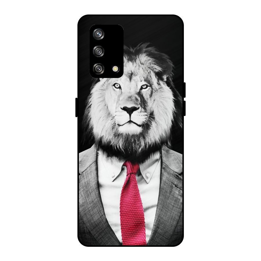 Lion with Red Tie Metal Back Case for Oppo F19