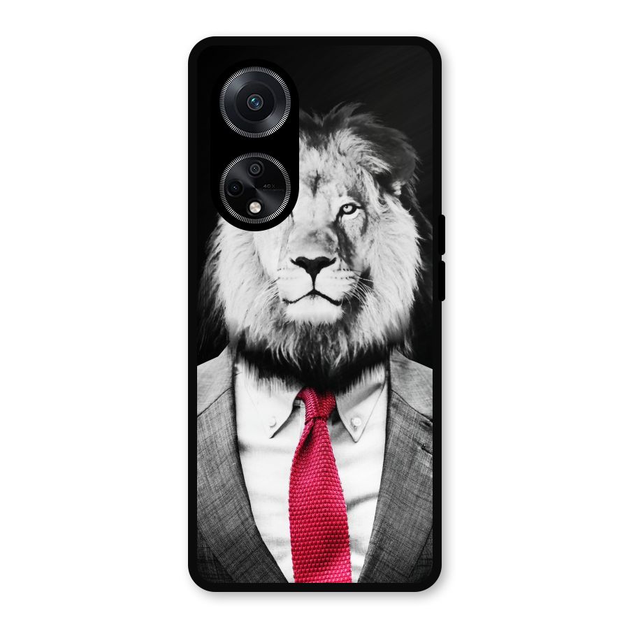 Lion with Red Tie Metal Back Case for Oppo F23