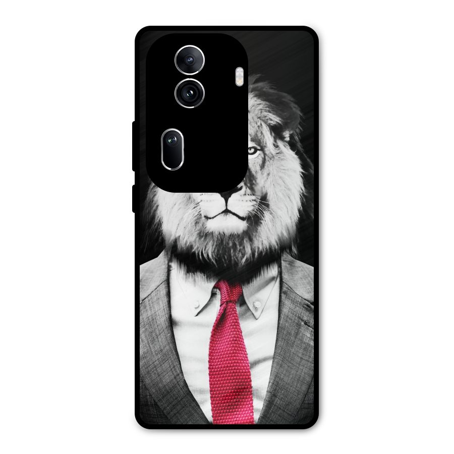 Lion with Red Tie Metal Back Case for Oppo Reno11 Pro 5G