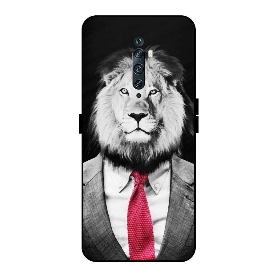 Lion with Red Tie Metal Back Case for Oppo Reno2 F