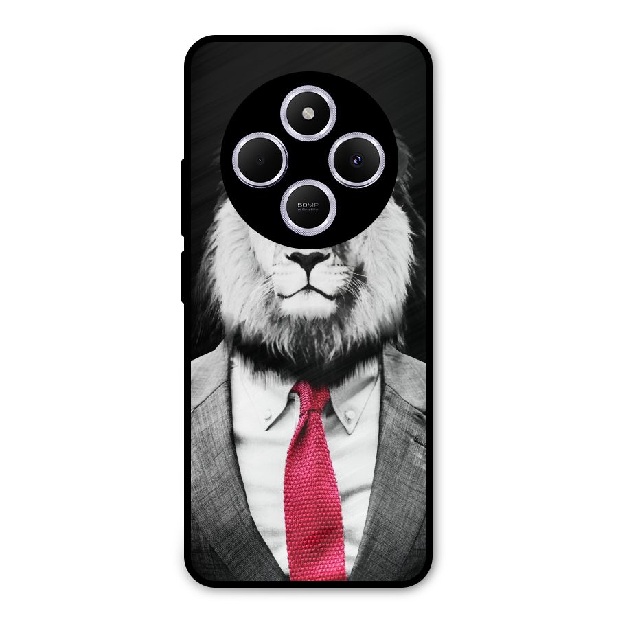 Lion with Red Tie Metal Back Case for Poco C75 5G