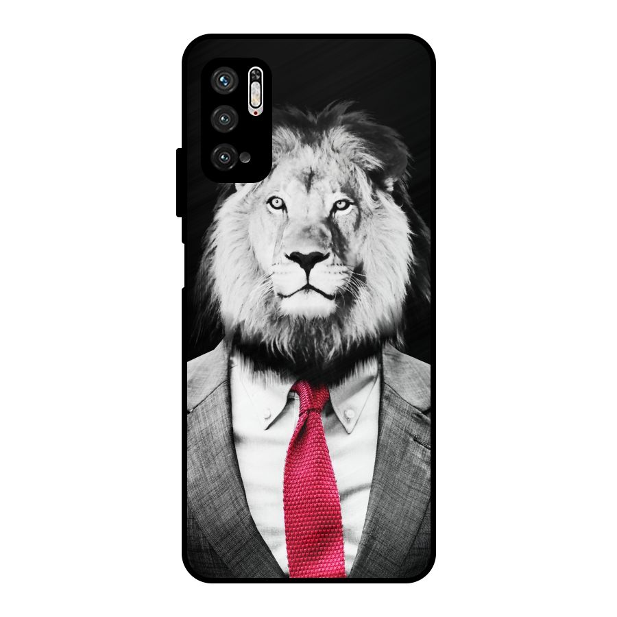 Lion with Red Tie Metal Back Case for Poco M3 Pro 5G