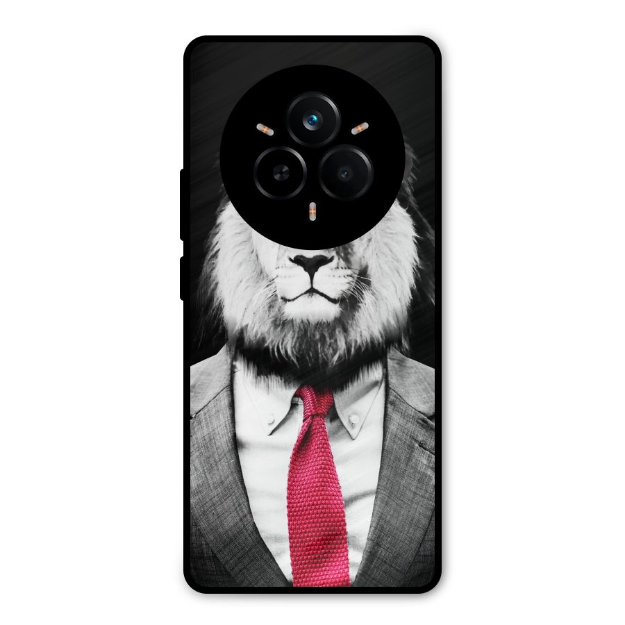Lion with Red Tie Metal Back Case for Realme 14 Pro