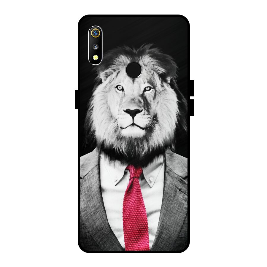Lion with Red Tie Metal Back Case for Realme 3i