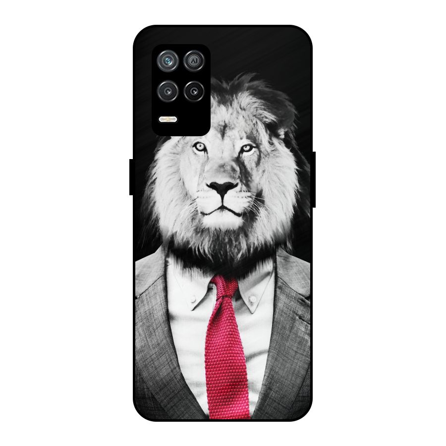 Lion with Red Tie Metal Back Case for Realme 9 5G