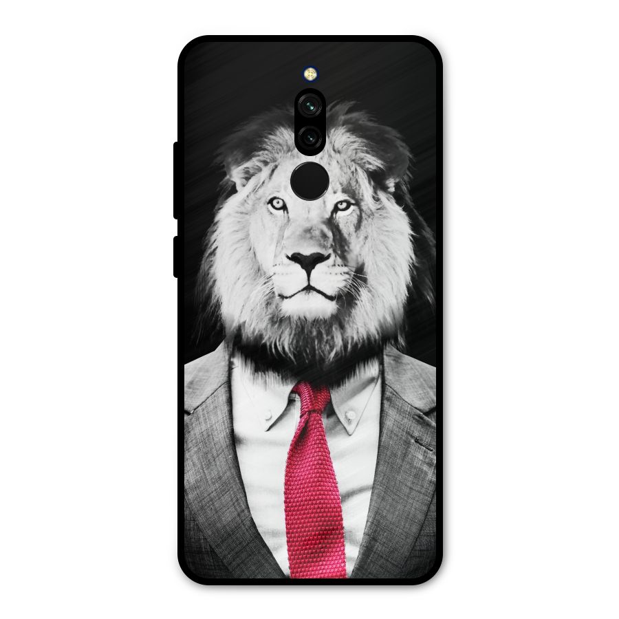 Lion with Red Tie Metal Back Case for Redmi 8