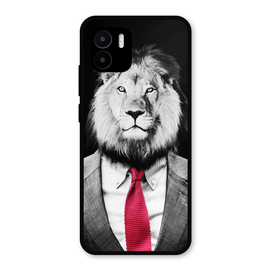 Lion with Red Tie Metal Back Case for Redmi A2