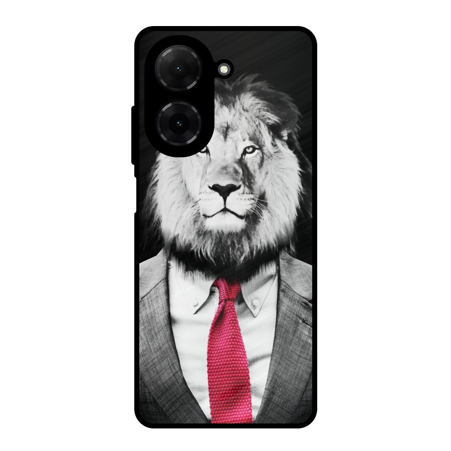Lion with Red Tie Metal Back Case for Redmi A5 4G