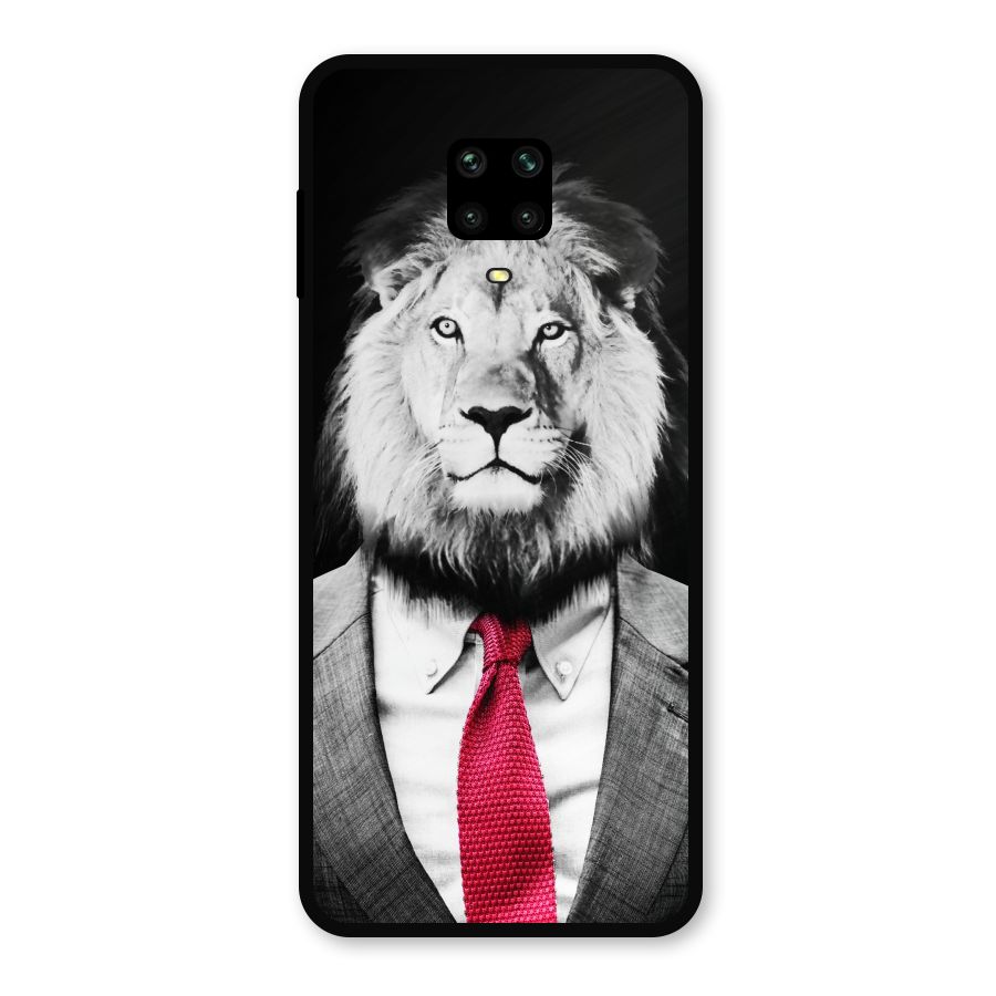 Lion with Red Tie Metal Back Case for Redmi Note 9 Pro Max