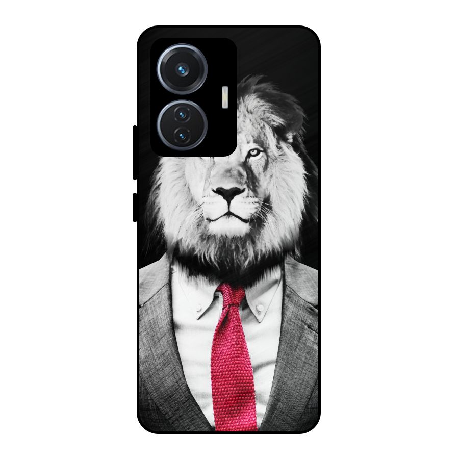 Lion with Red Tie Metal Back Case for Vivo T1 44W