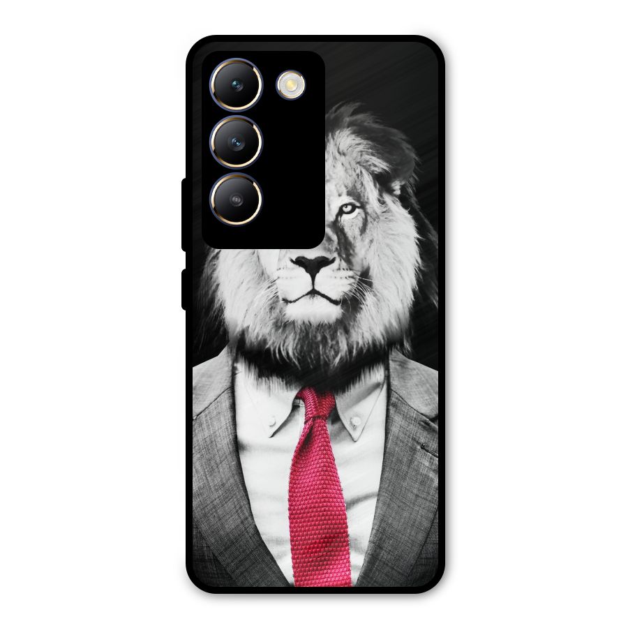 Lion with Red Tie Metal Back Case for Vivo T3 5G