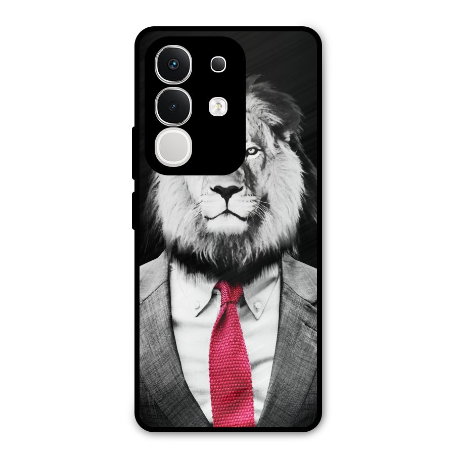 Lion with Red Tie Metal Back Case for Vivo T4x