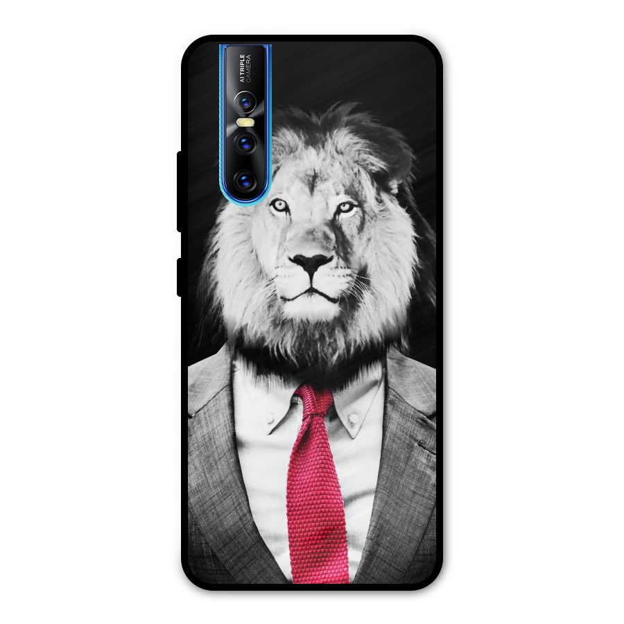 Lion with Red Tie Metal Back Case for Vivo V15 Pro