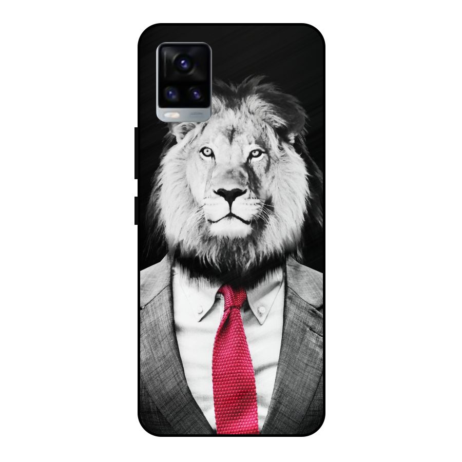 Lion with Red Tie Metal Back Case for Vivo V20 2021