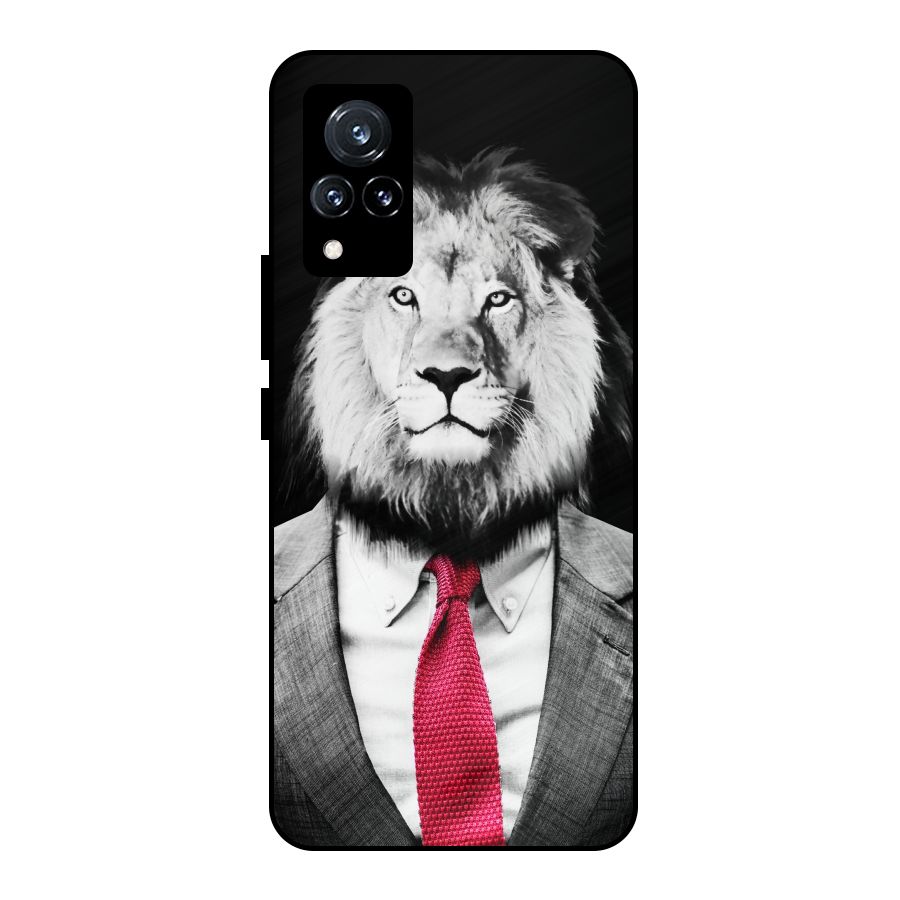 Lion with Red Tie Metal Back Case for Vivo V21 5G