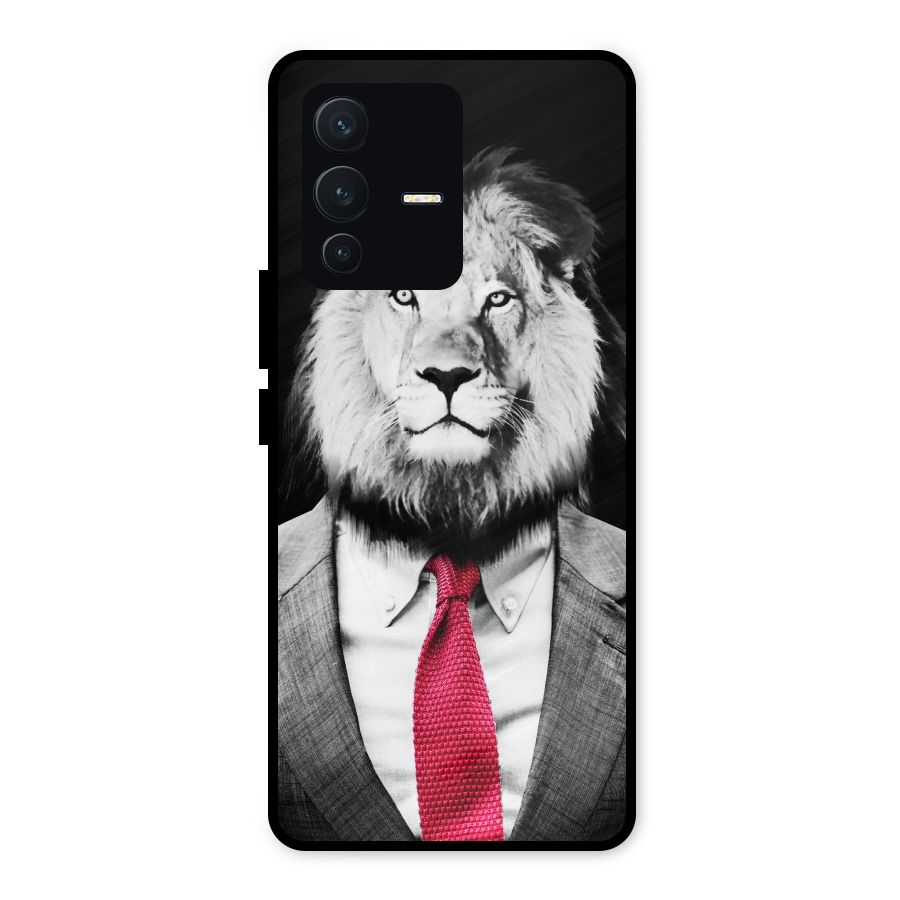 Lion with Red Tie Metal Back Case for Vivo V23 5G