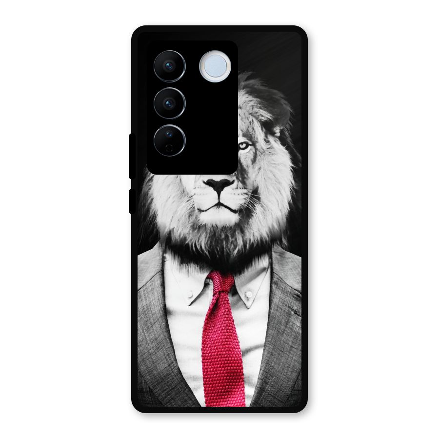 Lion with Red Tie Metal Back Case for Vivo V27