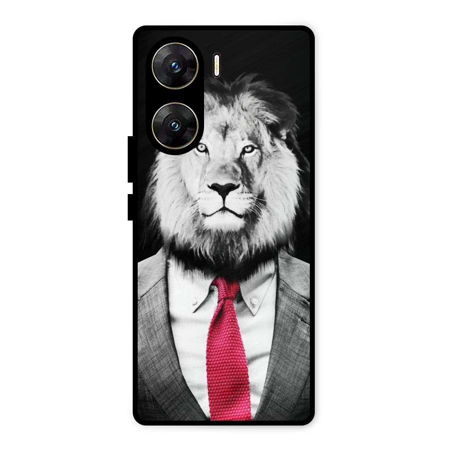 Lion with Red Tie Metal Back Case for Vivo V29e