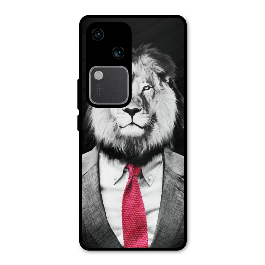 Lion with Red Tie Metal Back Case for Vivo V30