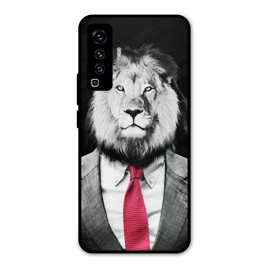 Lion with Red Tie Metal Back Case for Vivo X50