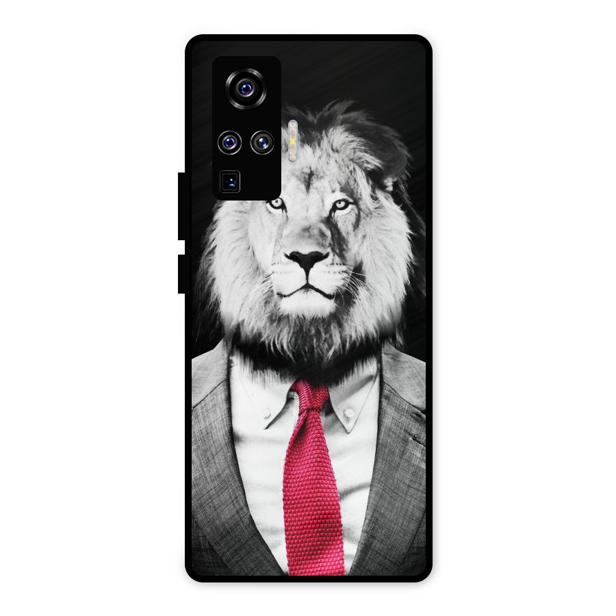 Lion with Red Tie Metal Back Case for Vivo X50 Pro
