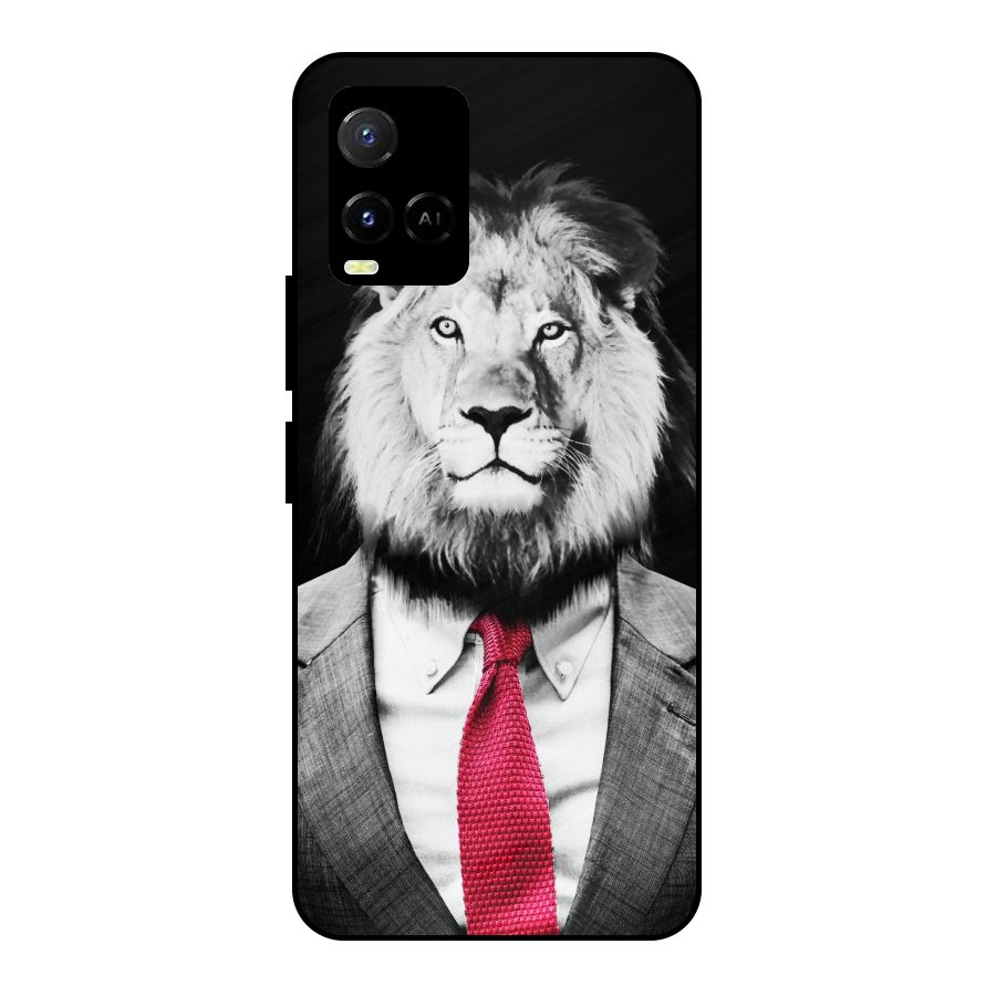 Lion with Red Tie Metal Back Case for Vivo Y21T