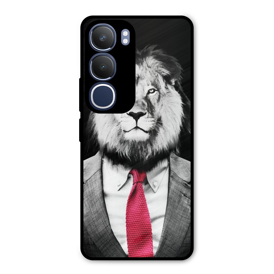 Lion with Red Tie Metal Back Case for Vivo Y29