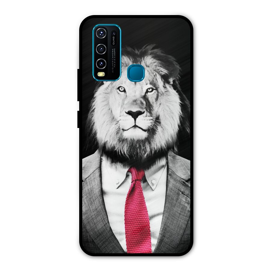 Lion with Red Tie Metal Back Case for Vivo Y30