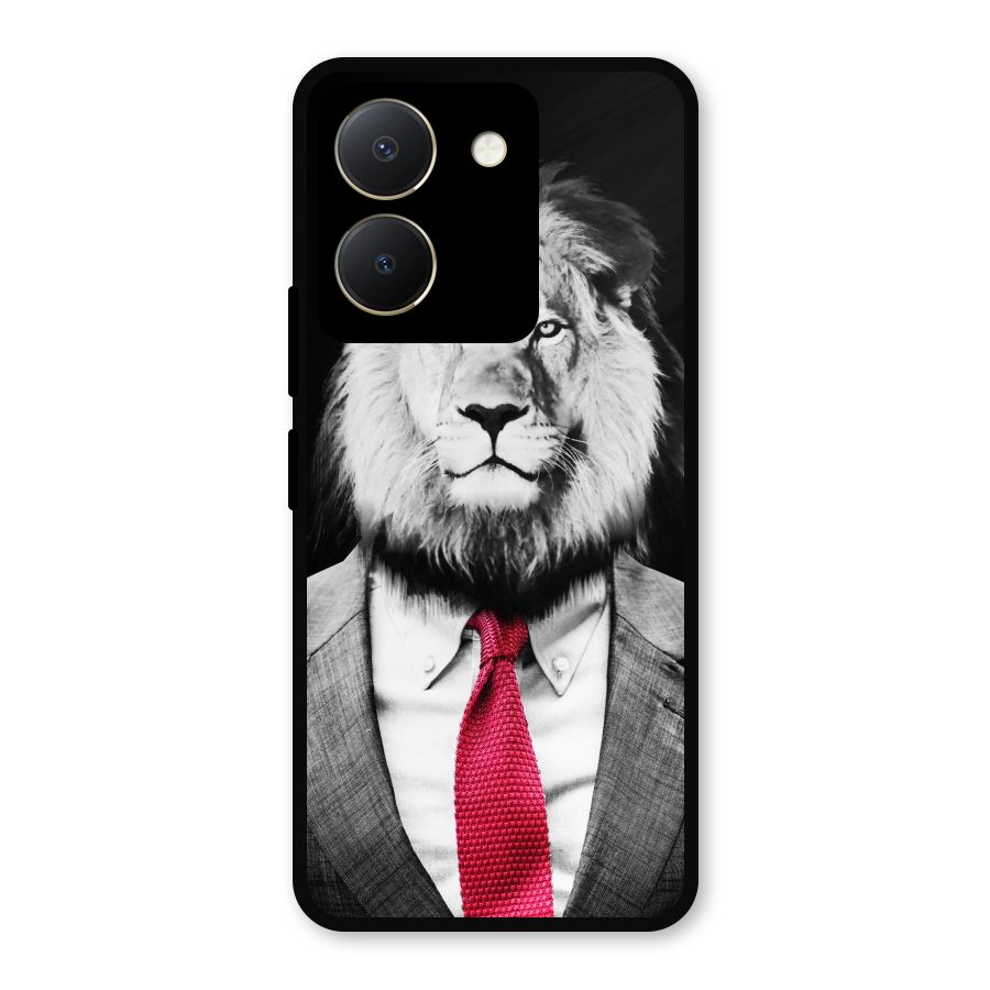 Lion with Red Tie Metal Back Case for Vivo Y36