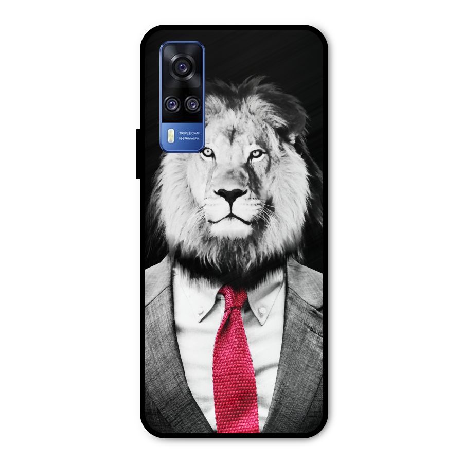 Lion with Red Tie Metal Back Case for Vivo Y51A