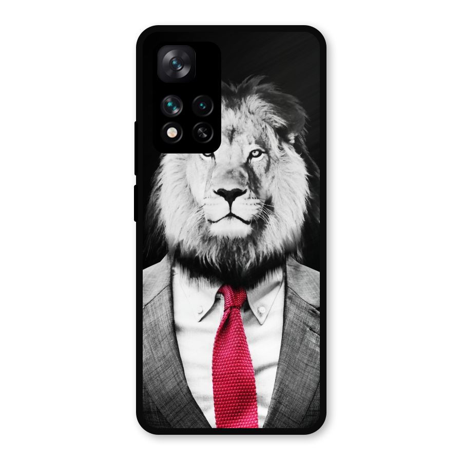 Lion with Red Tie Metal Back Case for Xiaomi 11i Hypercharge 5G
