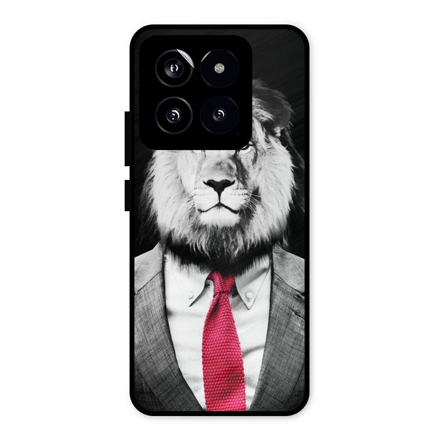 Lion with Red Tie Metal Back Case for Xiaomi 14