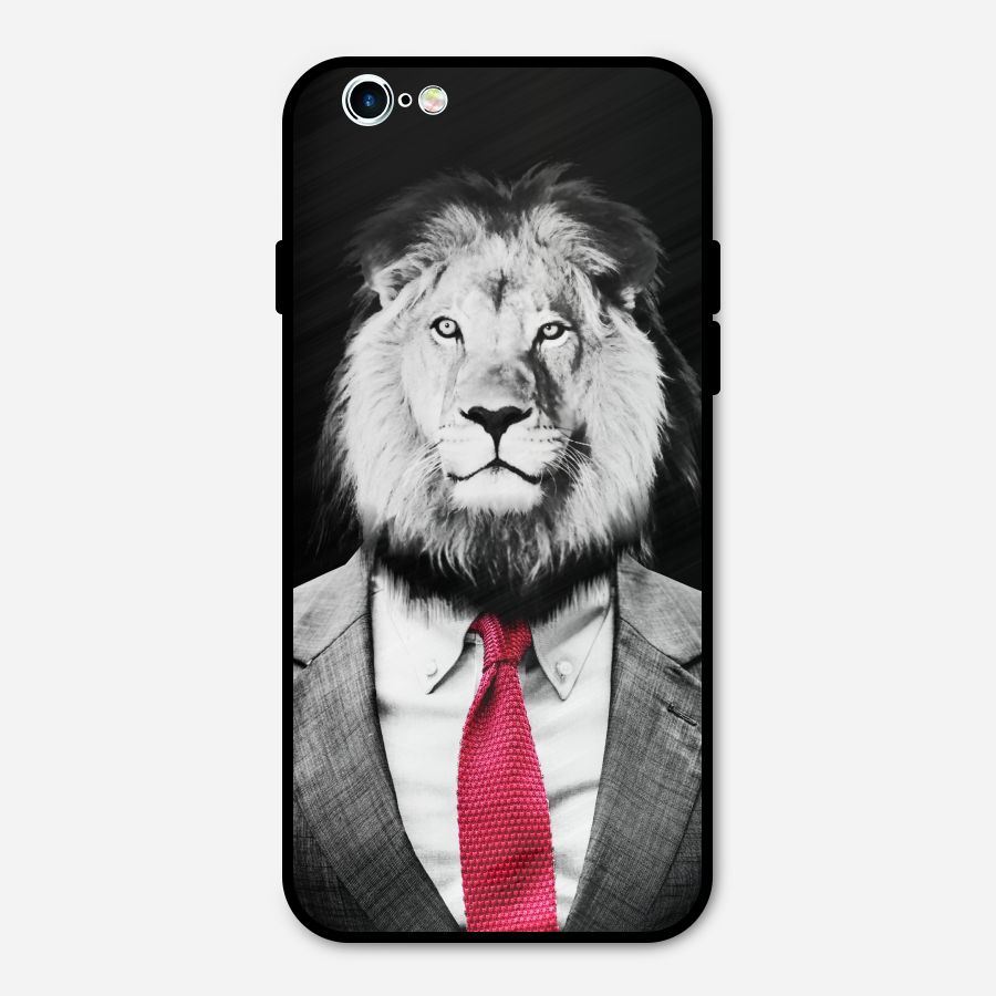 Lion with Red Tie Metal Back Case for iPhone 6 6s