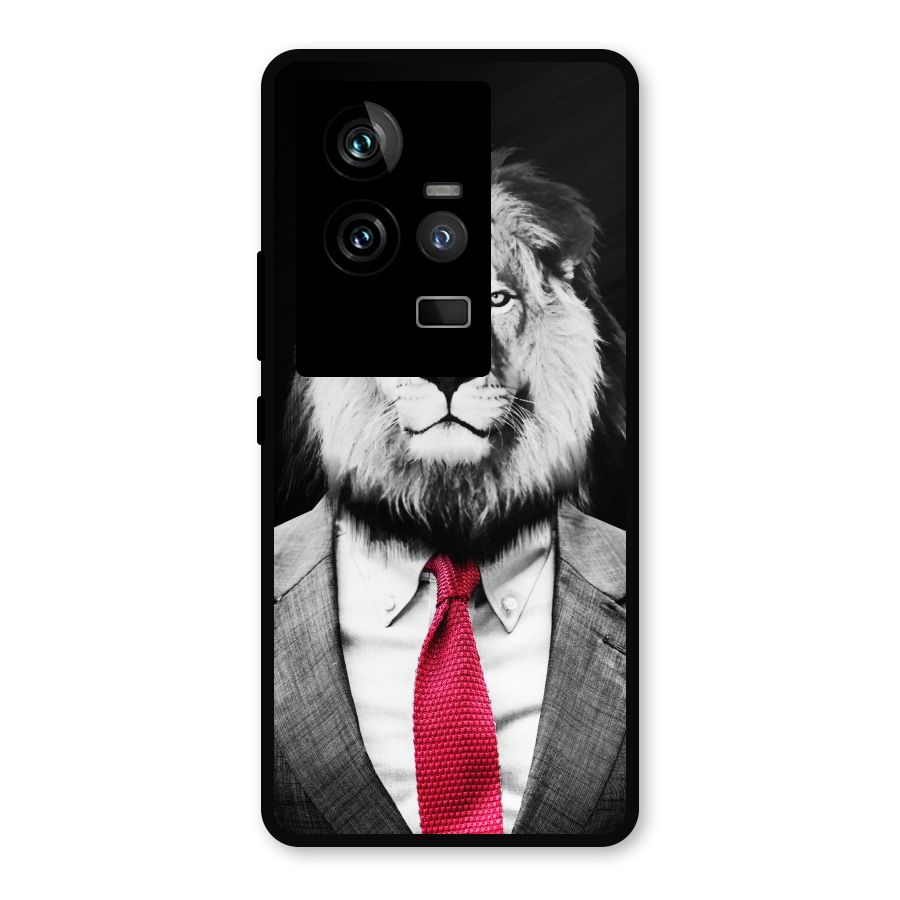 Lion with Red Tie Metal Back Case for iQOO 11 5G