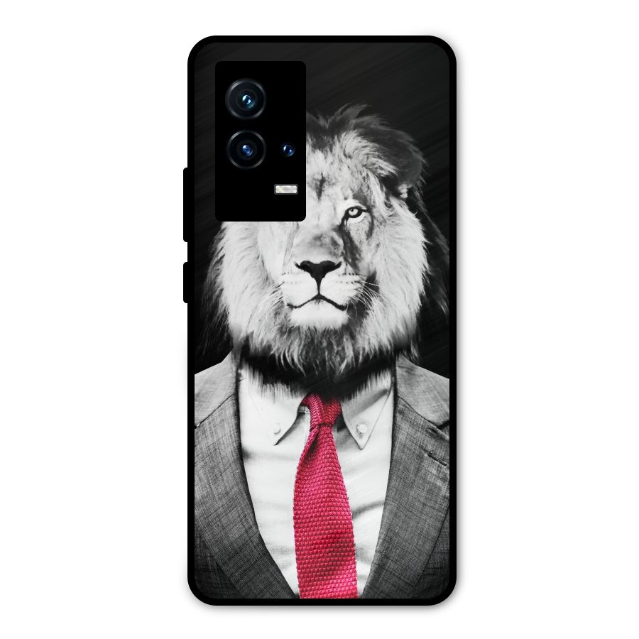 Lion with Red Tie Metal Back Case for iQOO 9 5G