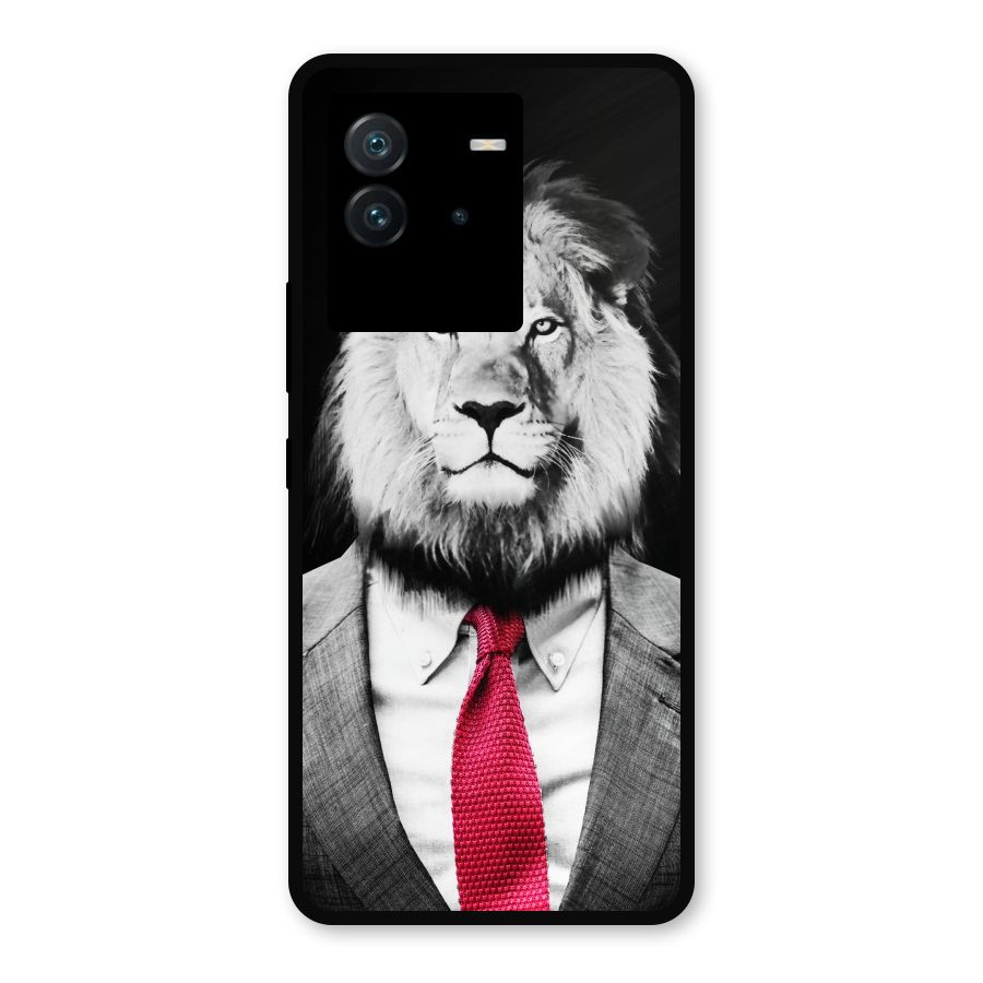 Lion with Red Tie Metal Back Case for iQOO Neo 6 5G