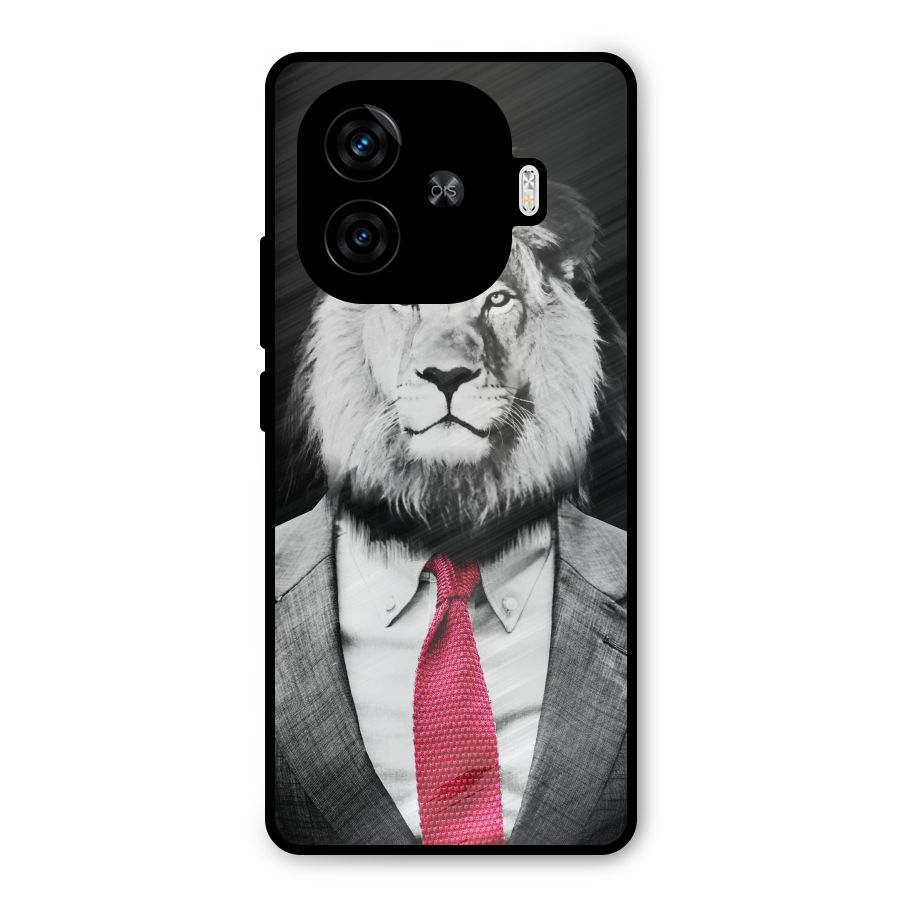 Lion with Red Tie Metal Back Case for iQOO Z9 Turbo