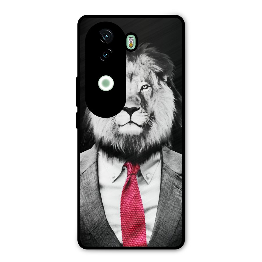 Lion with Red Tie Metal Back Case for iQOO Z9s